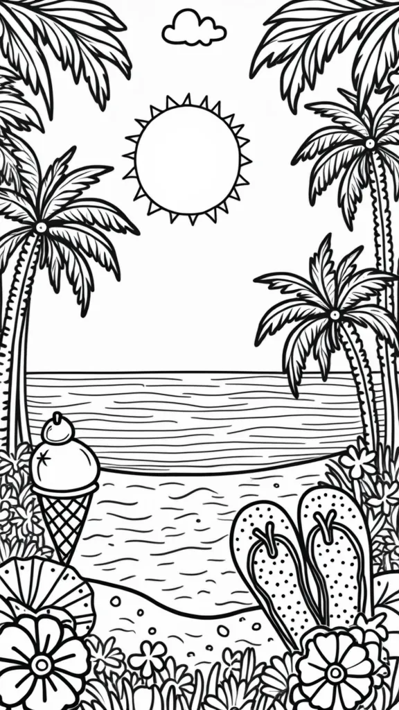 free summer coloring page